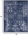 Safavieh Adirondack Collection Tapis Vintage à Poils Courts pour Salon, Salle à Manger, Chambre à Coucher Ivoire et Argent 91 x