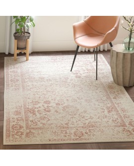 Safavieh Adirondack Collection Tapis Vintage à Poils Courts pour Salon, Salle à Manger, Chambre à Coucher Ivoire et Argent 91 x