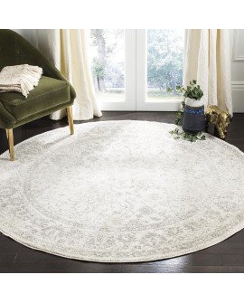 Safavieh Adirondack Collection Tapis Vintage à Poils Courts pour Salon, Salle à Manger, Chambre à Coucher Ivoire et Argent 91 x