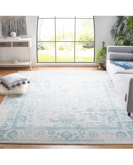 Safavieh Adirondack Collection Tapis Vintage à Poils Courts pour Salon, Salle à Manger, Chambre à Coucher Ivoire et Argent 91 x