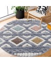 payé Tapis de couloir, 80 x 150 cm, à poils longs, bohème, crème, pastel, uni, motif moderne en losanges, scandinave, moelleux,