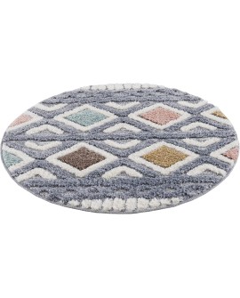 payé Tapis de couloir, 80 x 150 cm, à poils longs, bohème, crème, pastel, uni, motif moderne en losanges, scandinave, moelleux,