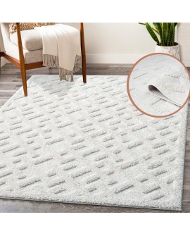 payé Tapis de couloir, 80 x 150 cm, à poils longs, bohème, crème, pastel, uni, motif moderne en losanges, scandinave, moelleux,