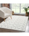 payé Tapis de couloir, 80 x 150 cm, à poils longs, bohème, crème, pastel, uni, motif moderne en losanges, scandinave, moelleux,