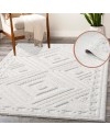 payé Tapis de couloir, 80 x 150 cm, à poils longs, bohème, crème, pastel, uni, motif moderne en losanges, scandinave, moelleux,