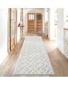 payé Tapis de couloir, 80 x 150 cm, à poils longs, bohème, crème, pastel, uni, motif moderne en losanges, scandinave, moelleux,