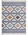 payé Tapis de couloir, 80 x 150 cm, à poils longs, bohème, crème, pastel, uni, motif moderne en losanges, scandinave, moelleux,