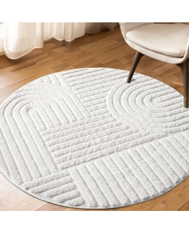 payé Tapis de couloir, 80 x 150 cm, à poils longs, bohème, crème, pastel, uni, motif moderne en losanges, scandinave, moelleux,