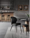 VASAGLE EKHO Collection - Tabouret de Bar, Lot de 2, Chaise de Cuisine, Siège Rembourré, PU avec Coutures, Style Moderne