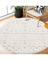 payé Tapis de couloir, 80 x 150 cm, à poils longs, bohème, crème, pastel, uni, motif moderne en losanges, scandinave, moelleux,