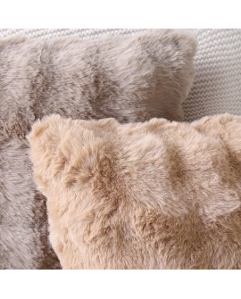 Madizz Lot de 2 Doux Peluche Laine Courte Toison Décoratif Housses de Coussin Luxe Style pour canapé Chambre Blanc crème 40 x 40