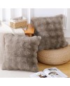 Madizz Lot de 2 Doux Peluche Laine Courte Toison Décoratif Housses de Coussin Luxe Style pour canapé Chambre Blanc crème 40 x 40