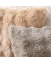 Madizz Lot de 2 Doux Peluche Laine Courte Toison Décoratif Housses de Coussin Luxe Style pour canapé Chambre Blanc crème 40 x 40