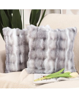 Madizz Lot de 2 Doux Peluche Laine Courte Toison Décoratif Housses de Coussin Luxe Style pour canapé Chambre Blanc crème 40 x 40