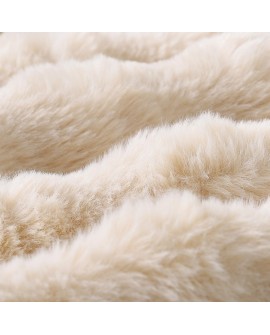 Madizz Lot de 2 Doux Peluche Laine Courte Toison Décoratif Housses de Coussin Luxe Style pour canapé Chambre Blanc crème 40 x 40