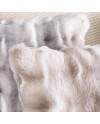 Madizz Lot de 2 Doux Peluche Laine Courte Toison Décoratif Housses de Coussin Luxe Style pour canapé Chambre Blanc crème 40 x 40