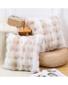 Madizz Lot de 2 Doux Peluche Laine Courte Toison Décoratif Housses de Coussin Luxe Style pour canapé Chambre Blanc crème 40 x 40