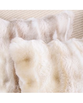 Madizz Lot de 2 Doux Peluche Laine Courte Toison Décoratif Housses de Coussin Luxe Style pour canapé Chambre Blanc crème 40 x 40