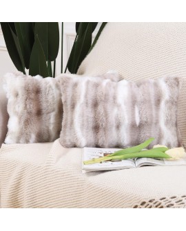 Madizz Lot de 2 Doux Peluche Laine Courte Toison Décoratif Housses de Coussin Luxe Style pour canapé Chambre Blanc crème 40 x 40