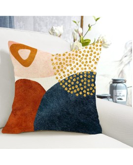 YCOLL Housse de Coussin 50 x 50 Lot de 4 Housse Coussin en Lin Coussin de Canapé Moderne Boho Coussin Canape Motif Abstrait