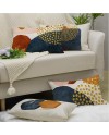 YCOLL Housse de Coussin 50 x 50 Lot de 4 Housse Coussin en Lin Coussin de Canapé Moderne Boho Coussin Canape Motif Abstrait