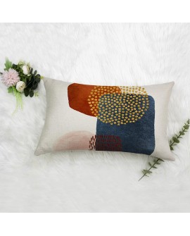 YCOLL Housse de Coussin 50 x 50 Lot de 4 Housse Coussin en Lin Coussin de Canapé Moderne Boho Coussin Canape Motif Abstrait