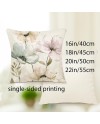 ZWJD Lot de 4 Housse Coussin 50x50 Florale Peinture à l'aquarelle Housses de Coussin Décoratives en Coton Lin Taie Oreiller de