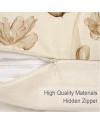 ZWJD Lot de 4 Housse Coussin 50x50 Florale Peinture à l'aquarelle Housses de Coussin Décoratives en Coton Lin Taie Oreiller de