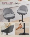 VASAGLE Tabouret de Bar, Lot de 2, Chaise de Cuisine, Réglable en Hauteur, Pivotant à 360°, avec Dossier, Socle, Repose-Pieds,