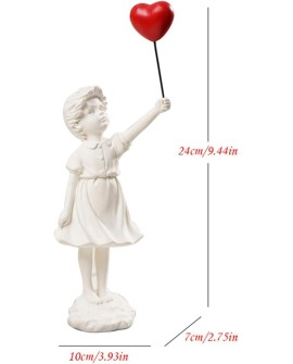 CHEYLIZI Statuette de Fille Volante en Ballon, décoration d'intérieur Art Moderne, Sculpture en résine, décoration Artisanale,