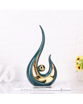 Accent Décor pour La Maison Blanc Et Or, Centre De Table Moderne De Style du Milieu du Siècle, Collections d'art Bureau, Statues