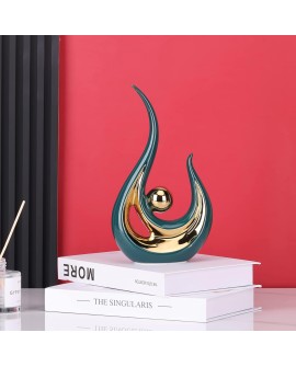 Accent Décor pour La Maison Blanc Et Or, Centre De Table Moderne De Style du Milieu du Siècle, Collections d'art Bureau, Statues