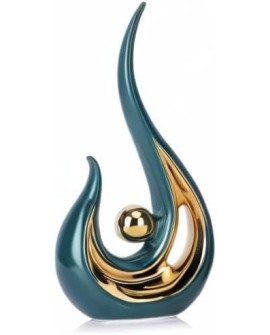Accent Décor pour La Maison Blanc Et Or, Centre De Table Moderne De Style du Milieu du Siècle, Collections d'art Bureau, Statues