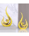 Accent Décor pour La Maison Blanc Et Or, Centre De Table Moderne De Style du Milieu du Siècle, Collections d'art Bureau, Statues