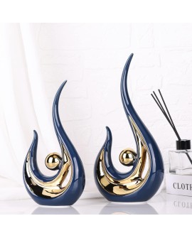Accent Décor pour La Maison Blanc Et Or, Centre De Table Moderne De Style du Milieu du Siècle, Collections d'art Bureau, Statues