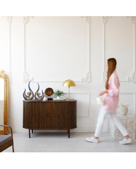 Accent Décor pour La Maison Blanc Et Or, Centre De Table Moderne De Style du Milieu du Siècle, Collections d'art Bureau, Statues