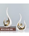 Accent Décor pour La Maison Blanc Et Or, Centre De Table Moderne De Style du Milieu du Siècle, Collections d'art Bureau, Statues