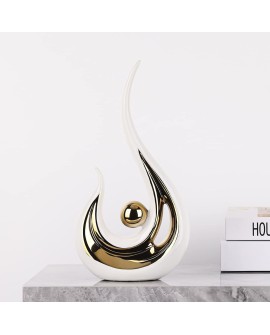 Accent Décor pour La Maison Blanc Et Or, Centre De Table Moderne De Style du Milieu du Siècle, Collections d'art Bureau, Statues