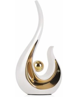 Accent Décor pour La Maison Blanc Et Or, Centre De Table Moderne De Style du Milieu du Siècle, Collections d'art Bureau, Statues