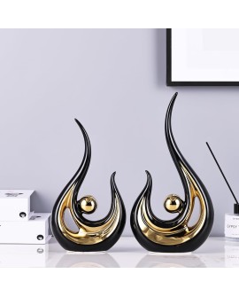 Accent Décor pour La Maison Blanc Et Or, Centre De Table Moderne De Style du Milieu du Siècle, Collections d'art Bureau, Statues