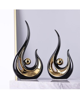 Accent Décor pour La Maison Blanc Et Or, Centre De Table Moderne De Style du Milieu du Siècle, Collections d'art Bureau, Statues