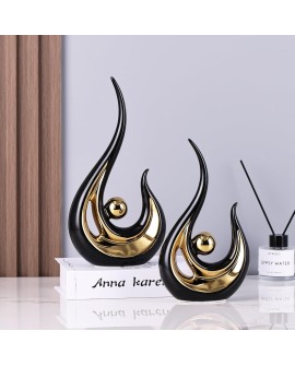 Accent Décor pour La Maison Blanc Et Or, Centre De Table Moderne De Style du Milieu du Siècle, Collections d'art Bureau, Statues