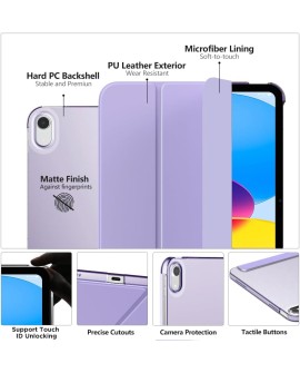 MoKo Coque pour iPad 10ème Génération 10,9 Pouces en 2022, Étui Mince en PC Translucide pour iPad 10ème Gén, iPad 10 Housse