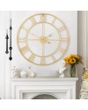 Mee 2ou Horloge Murale Design Moderne et Vintage, Silencieuse sans Tic-Tac, Grande Horloge Murale Géante XXL, Disponible en 40