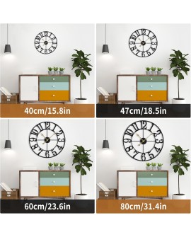 Mee 2ou Horloge Murale Design Moderne et Vintage, Silencieuse sans Tic-Tac, Grande Horloge Murale Géante XXL, Disponible en 40