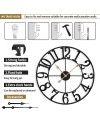 Mee 2ou Horloge Murale Design Moderne et Vintage, Silencieuse sans Tic-Tac, Grande Horloge Murale Géante XXL, Disponible en 40