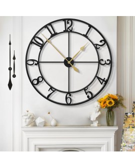 Mee 2ou Horloge Murale Design Moderne et Vintage, Silencieuse sans Tic-Tac, Grande Horloge Murale Géante XXL, Disponible en 40