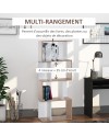 HOMCOM Bibliothèque étagère Meuble de Rangement Design Contemporain en S 5 étagères 60L x 24l x 185H cm Coloris chêne Blanc