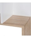 HOMCOM Bibliothèque étagère Meuble de Rangement Design Contemporain en S 5 étagères 60L x 24l x 185H cm Coloris chêne Blanc