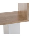 HOMCOM Bibliothèque étagère Meuble de Rangement Design Contemporain en S 5 étagères 60L x 24l x 185H cm Coloris chêne Blanc